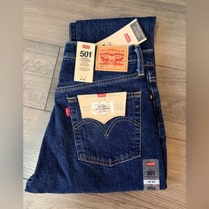 Levi's Women's Dark Blue 501 Straight Jeans